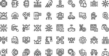 Artificial intelligence icons . High-Quality Vector Icons Collection with Editable Stroke. Ideal for Professional and Creative Projects. clipart