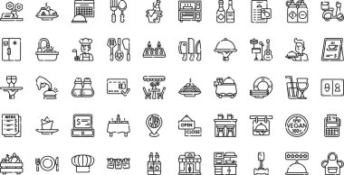 Düzenlenebilir Vuruşlu Restoran simgeleri Yüksek Kalite Vektör Simgeleri Koleksiyonu. Profesyonel ve Yaratıcı Projeler için ideal.