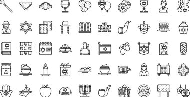 Hanukkah icons High-Quality Vector Icons Collection with Editable Stroke. Ideal for Professional and Creative Projects. clipart