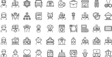 Family icons High-Quality Vector Icons Collection with Editable Stroke. Ideal for Professional and Creative Projects. clipart