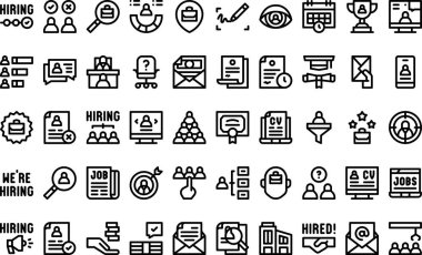 Hiring process icons High-Quality Vector Icons Collection with Editable Stroke. Ideal for Professional and Creative Projects. clipart