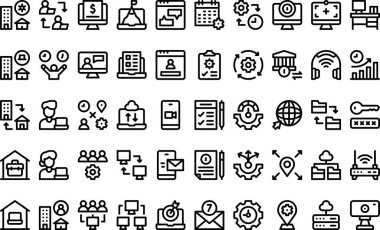 Düzenlenebilir Vuruşlu Uzak çalışan simgeler Yüksek Kalite Vektör Simgeleri Koleksiyonu. Profesyonel ve Yaratıcı Projeler için ideal.