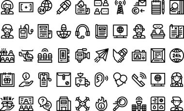 Journalism icons High-Quality Vector Icons Collection with Editable Stroke. Ideal for Professional and Creative Projects. clipart