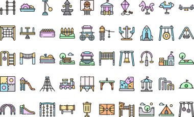 Oyun alanı simgeleri Düzenlenebilir Vuruşlu Yüksek Kaliteli Vektör Simgeleri Koleksiyonu. Profesyonel ve Yaratıcı Projeler için ideal.