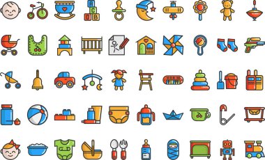 Çocuk simgeleri Yüksek Kaliteli Vektör Simgeleri Koleksiyonu Düzenlenebilir Vuruşlu. Profesyonel ve Yaratıcı Projeler için ideal.