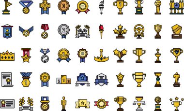 Trophies icons High-Quality Vector Icons Collection with Editable Stroke. Ideal for Professional and Creative Projects. clipart