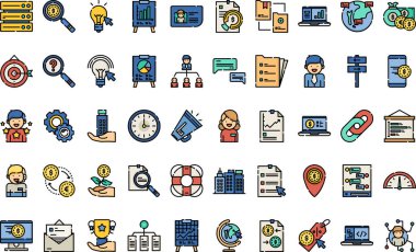 Seo ve pazarlama simgeleri Düzenlenebilir Vuruşlu Yüksek Kaliteli Vektör Simgeleri Koleksiyonu. Profesyonel ve Yaratıcı Projeler için ideal.