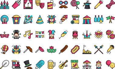 Carnival icons High-Quality Vector Icons Collection with Editable Stroke. Ideal for Professional and Creative Projects. clipart