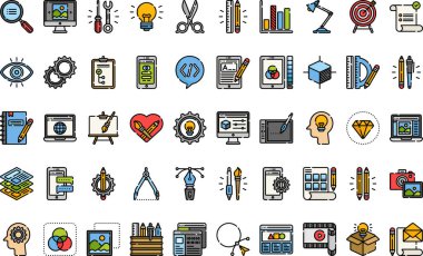 Düzenlenebilir Vuruşlu Yaratıcı İşlem Simgeleri Yüksek Kalite Vektör Simgeleri Koleksiyonu. Profesyonel ve Yaratıcı Projeler için ideal.