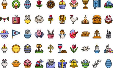 Düzenlenebilir Vuruşlu Paskalya ikonları Yüksek Kalite Vektör Simgeleri Koleksiyonu. Profesyonel ve Yaratıcı Projeler için ideal.