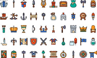 Medieval icons High-Quality Vector Icons Collection with Editable Stroke. Ideal for Professional and Creative Projects. clipart