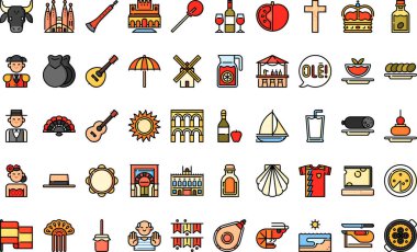 Tipical spanish icons  High-Quality Vector Icons Collection with Editable Stroke. Ideal for Professional and Creative Projects. clipart