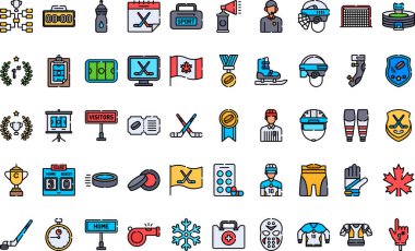 Düzenlenebilir Vuruşlu Hokey simgeleri Yüksek Kaliteli Vektör Simgeleri Koleksiyonu. Profesyonel ve Yaratıcı Projeler için ideal.