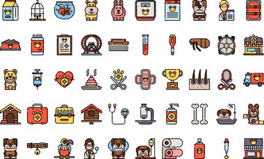 Düzenlenebilir Vuruşlu Veteriner Simgeleri Yüksek Kaliteli Vektör Simgeleri Koleksiyonu. Profesyonel ve Yaratıcı Projeler için ideal.