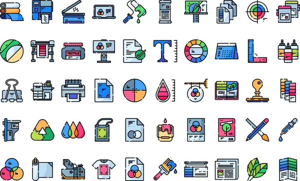 Düzenlenebilir Vuruşla Yüksek Kalite Vektör Simgeleri Koleksiyonu Yazdırılıyor. Profesyonel ve Yaratıcı Projeler için ideal.