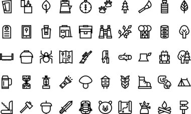 Orman ikonlarında Yüksek Kaliteli Vektör Simgeleri Koleksiyonu ile Düzenlenebilir Darbe. Profesyonel ve Yaratıcı Projeler için ideal.