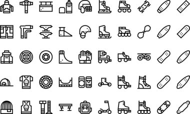 Skate icons High-Quality Vector Icons Collection with Editable Stroke. Ideal for Professional and Creative Projects. clipart