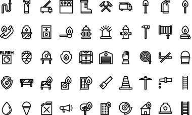 İtfaiye Teşkilatı Yüksek Kalite Vektör Simgeleri Koleksiyonu ve Düzenlenebilir Vuruşlar ikonlarını simgeliyor. Profesyonel ve Yaratıcı Projeler için ideal.