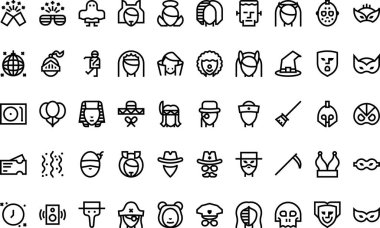 Costume-party High-Quality Vector Icons Collection with Editable Stroke. Ideal for Professional and Creative Projects. clipart