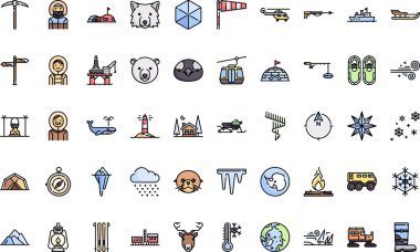 Düzenlenebilir Vuruşla Kutup Yüksek Kaliteli Vektör Simgeleri Koleksiyonu. Profesyonel ve Yaratıcı Projeler için ideal.