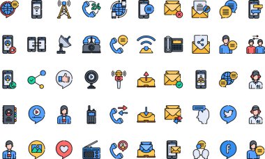 Düzenlenebilir Vuruşla İletişim Yüksek Kaliteli Vektör Simgeleri Koleksiyonu. Profesyonel ve Yaratıcı Projeler için ideal.