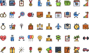 Yeni Yıl Önerileri Düzenlenebilir Vuruşlu Yüksek Kaliteli Vektör Simgeleri Koleksiyonu. Profesyonel ve Yaratıcı Projeler için ideal.