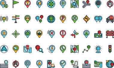 Düzenlenebilir Vuruşlu Konum Yüksek Kalite Vektör Simgeleri Koleksiyonu. Profesyonel ve Yaratıcı Projeler için ideal.