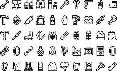 Kaya tırmanma simgeleri Yüksek Kalite Vektör Simgesi Koleksiyonu Düzenlenebilir Vuruş ile. Profesyonel ve Yaratıcı Projeler için ideal.