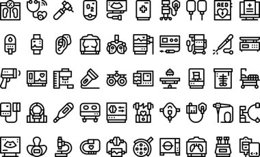 Medical electronic devices icons High-Quality Vector Icons Collection with Editable Stroke. Ideal for Professional and Creative Projects. clipart