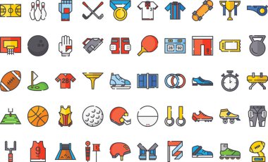 Düzenlenebilir Vuruşlu Spor Simgeleri Yüksek Kaliteli Vektör Simgeleri Koleksiyonu. Profesyonel ve Yaratıcı Projeler için ideal.