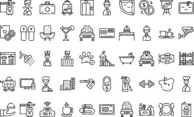 Hotel service icons High-Quality Vector Icons Collection with Editable Stroke. Ideal for Professional and Creative Projects. clipart