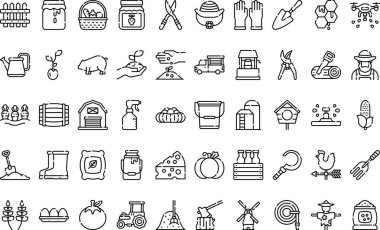 Çiftçilik simgeleri Yüksek Kaliteli Vektör Simgeleri Koleksiyonu Düzenlenebilir Vuruşlu. Profesyonel ve Yaratıcı Projeler için ideal.