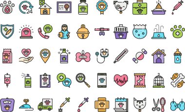 Düzenlenebilir Vuruşlu Veteriner Simgeleri Yüksek Kaliteli Vektör Simgeleri Koleksiyonu. Profesyonel ve Yaratıcı Projeler için ideal.