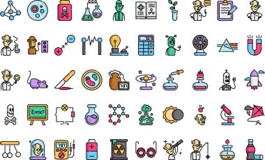 Düzenlenebilir Vuruşlu Yüksek Kalite Vektör Simgeleri Koleksiyonu çılgın bilim simgeleri simgeleri. Profesyonel ve Yaratıcı Projeler için ideal.