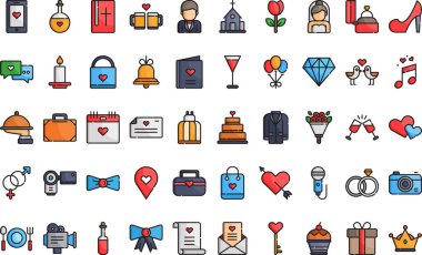 Wedding icons High-Quality Vector Icons Collection with Editable Stroke. Ideal for Professional and Creative Projects. clipart