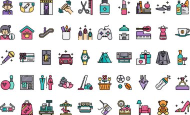 Alışveriş merkezi simgeleri Düzenlenebilir Vuruşlu Yüksek Kalite Vektör Simgeleri Koleksiyonu. Profesyonel ve Yaratıcı Projeler için ideal.