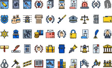 Hukuk ve Adalet Yüksek Kalite Vektör Simgesi Koleksiyonu ve Düzenlenebilir Vuruşlar simgeleri. Profesyonel ve Yaratıcı Projeler için ideal.