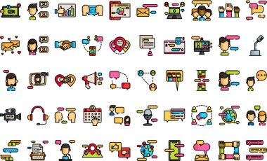 Düzenlenebilir Vuruşlu Yüksek Kalite Vektör Simgeleri Koleksiyonu tartışması simgeleri. Profesyonel ve Yaratıcı Projeler için ideal.