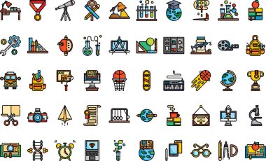 Kolej simgeleri Yüksek Kalite Vektör Simgeleri Koleksiyonu Düzenlenebilir Vuruşlu. Profesyonel ve Yaratıcı Projeler için ideal.