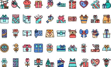 Hediye simgeleri Yüksek Kaliteli Vektör Simgeleri Koleksiyonu Düzenlenebilir Vuruş ile. Profesyonel ve Yaratıcı Projeler için ideal.
