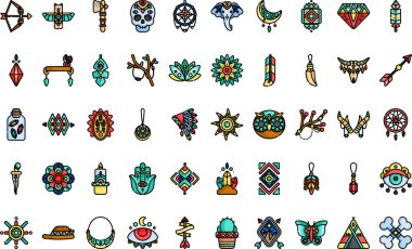 Düzenlenebilir Vuruşlu Boho biçim simgeleri Yüksek Kaliteli Vektör Simgeleri Koleksiyonu. Profesyonel ve Yaratıcı Projeler için ideal.