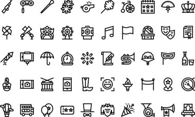 Parade simgeleri Düzenlenebilir Vuruşlu Yüksek Kalite Vektör Simgeleri Koleksiyonu. Profesyonel ve Yaratıcı Projeler için ideal.