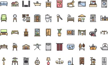 Düzenlenebilir Vuruşlu Ev ve Canlı Simgeler Yüksek Kaliteli Vektör Simgeleri Koleksiyonu. Profesyonel ve Yaratıcı Projeler için ideal.