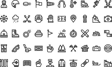 Kış sporları ikonları Yüksek Kalite Vektör Simgeleri Düzenlenebilir Vuruşlar Koleksiyonu. Profesyonel ve Yaratıcı Projeler için ideal.