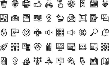 Düzenlenebilir Vuruşlu Ux ui simgeleri Yüksek Kalite Vektör Simgeleri Koleksiyonu. Profesyonel ve Yaratıcı Projeler için ideal.