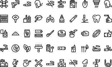 Tobacco icons High-Quality Vector Icons Collection with Editable Stroke. Ideal for Professional and Creative Projects. clipart