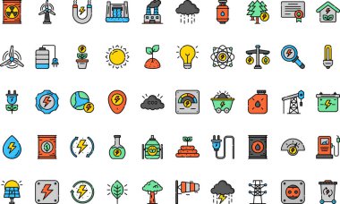 Yenilenebilir enerji simgeleri Yüksek Kaliteli Vektör Simgeleri Koleksiyonu Düzenlenebilir Vuruşla. Profesyonel ve Yaratıcı Projeler için ideal.