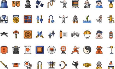 Martial arts icons High-Quality Vector Icons Collection with Editable Stroke. Ideal for Professional and Creative Projects. clipart