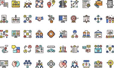 Takım çalışması simgeleri Düzenlenebilir Vuruşlu Yüksek Kaliteli Vektör Simgeleri Koleksiyonu. Profesyonel ve Yaratıcı Projeler için ideal.