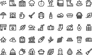 Düzenlenebilir Vuruşlu Sonbahar simgeleri Yüksek Kaliteli Vektör Simgeleri Koleksiyonu. Profesyonel ve Yaratıcı Projeler için ideal.